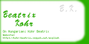 beatrix kohr business card